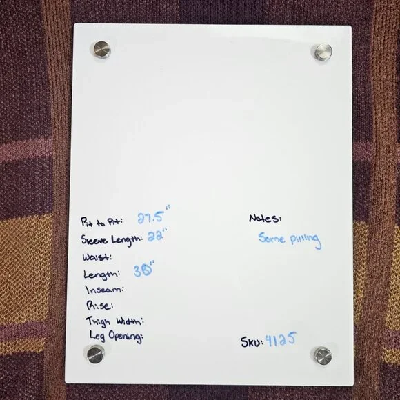 CJ Banks Long Open Front Cardigan Sweater Womens 2X Plaid Purple Tan Knit - Picture 8 of 14